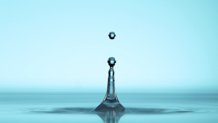 Detail of water drop on water surface