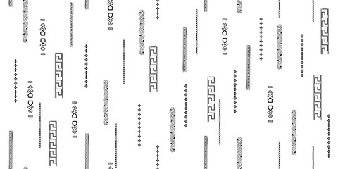 Fasion black line on white backgraund. Seamless pattern for fabric, print, wallpaper, packaging. Strocke trandy design