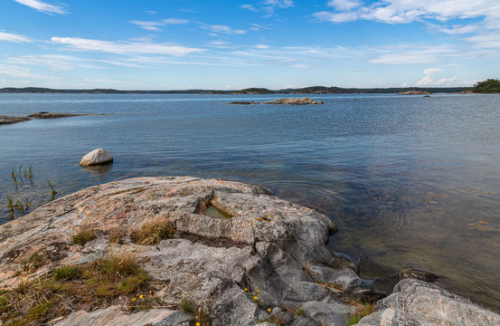 Bright Nordic Summer Landscape by the Sea