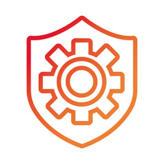 shield secure with gear gradient style icon