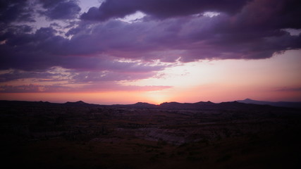 sunset over the mountain