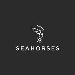 abstract seahorse logo. seahorse icon