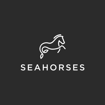 abstract seahorse logo. seahorse icon