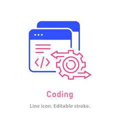 Fototapeta premium Coding icon on white background.