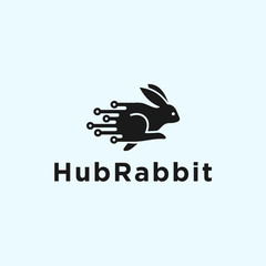 abstract rabbit logo. fast icon