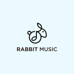 abstract rabbit logo. music icon