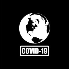Earth globe coronavirus 2019-nCov icon isolated on dark background