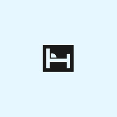 abstract h logo. mattress icon