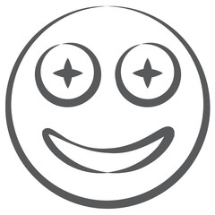 
Doodle line icon of cross eye emoji, plus signs eyes 
