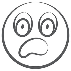 
Hurt feeling emoji icon in doodle line style 

