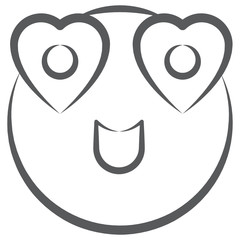 
Feeling loved concept in emoticon, loved emoji icon
