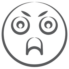 
Overwhelmed facial expression, doodle line icon of sulky emotag 
