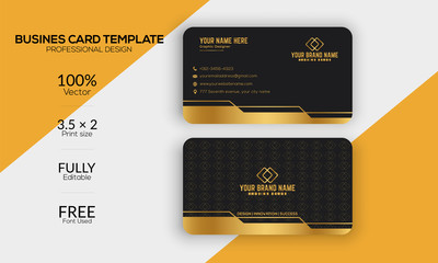 Black and gold modern vip business card template