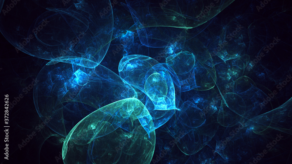 Wall mural 3d rendering abstract multicolor fractal light background