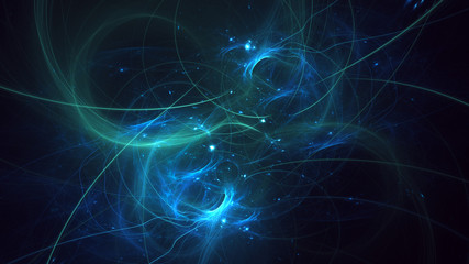 3D rendering abstract multicolor fractal light background