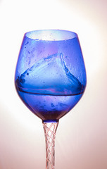 purple blue glass with drink