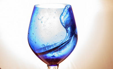 purple blue glass with drink