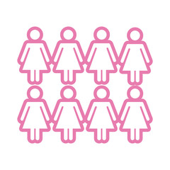 pink women figures line style icon