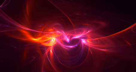 3D rendering abstract multicolor fractal light background