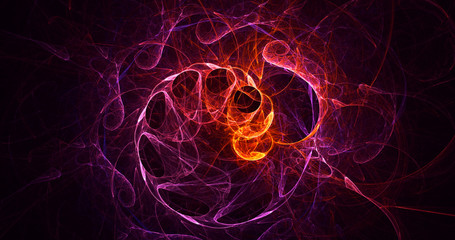 3D rendering abstract multicolor fractal light background