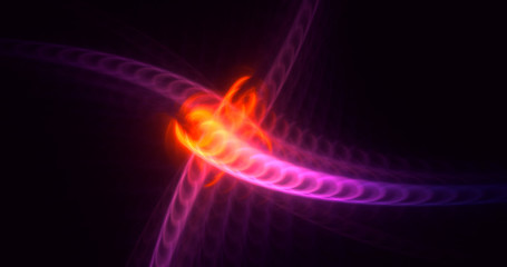 3D rendering abstract multicolor fractal light background