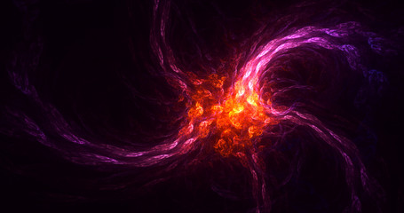 3D rendering abstract multicolor fractal light background