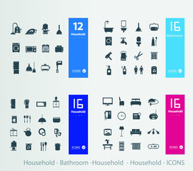 living room , bedroom , kitchen, bathroom equipment set 