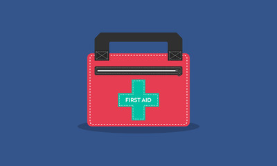 Graphic illustration about First aid bag, Emergency Medical Bag, Medical equipment. Flat design