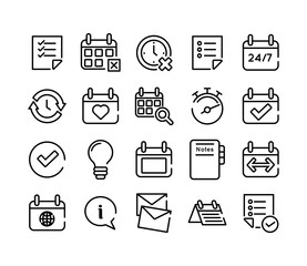 bundle of twenty calendars set icons