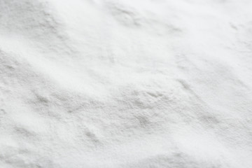 Pure baking soda as background, closeup view