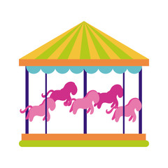 carousel mechanical fairground attraction flat style icon