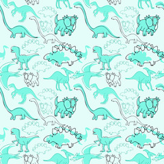 Seamless pattern. Dinosaur texture for kids design