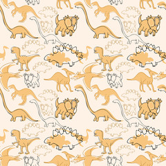 Fototapeta premium Seamless pattern. Dinosaur texture for kids design