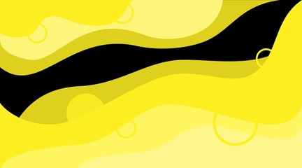 Yellow black wave background. Wallpaper for screen, banner, poster, cover. Concept pattern template Vector illustration