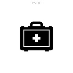 First aid kit icon for your website, logo, app, UI, product print. First aid kit concept flat Silhouette vector illustration icon. EPS vector file