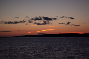 Fototapeta premium Mesmerizing sunset on the banks of the Volga river
