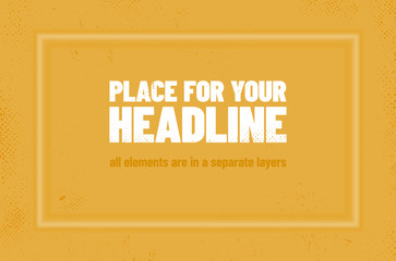 Light frame on grungy yellow background with place for text