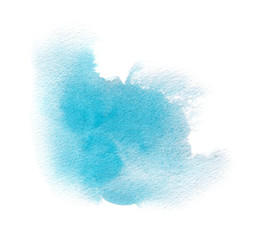 Light blue watercolor texture stain with water color wash, brush strokes