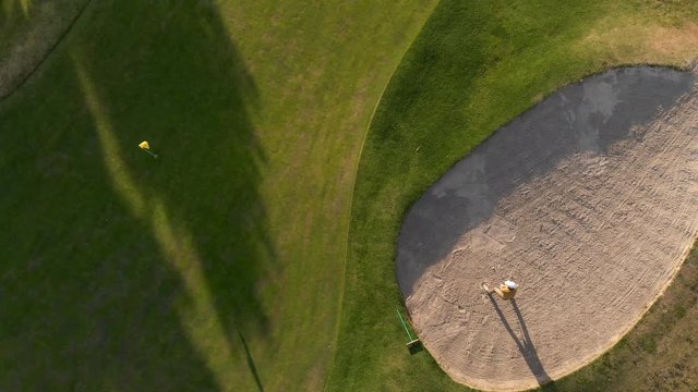 High view of a golf field