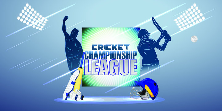 vector illustration for cricket championship league, cricket tournament, concept background for cricket sport 