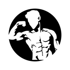 body builder silhouette illustration vector art