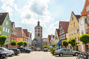 die Innenstadt von G&uuml;nzburg mit dem unteren Tor