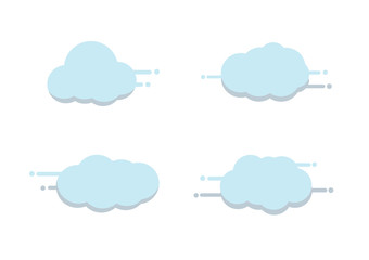 blue cloud banner vector isolated on white background