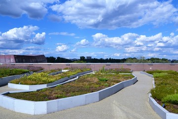 Garden on the roof of Copernicus Science Centre, Warsaw, Poland
