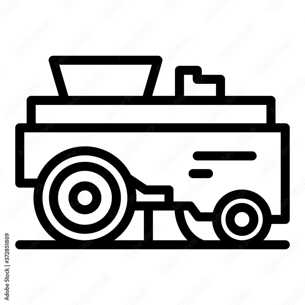 Poster fertilizer machine icon. outline fertilizer machine vector icon for web design isolated on white bac