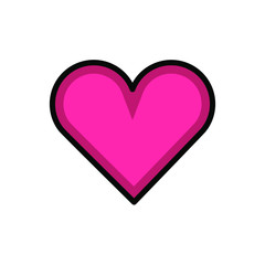pink heart on white background