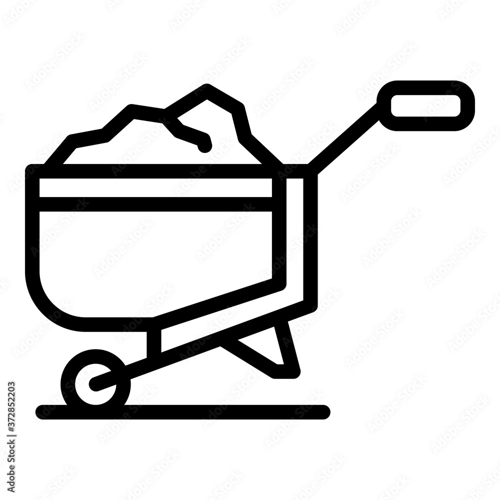 Poster wheelbarrow icon. outline wheelbarrow vector icon for web design isolated on white background