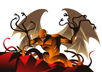 greek mythology titan monster typhon with snake legs © matiasdelcarmine