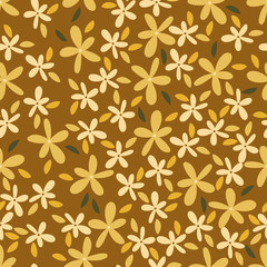 seamless floral pattern with hand drawn orange wildflowers. Perfect for apparel,fabric, textile, decoration,wrapping paper, postcard, stationary.
