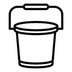 Garden bucket icon. Outline garden bucket vector icon for web design isolated on white background